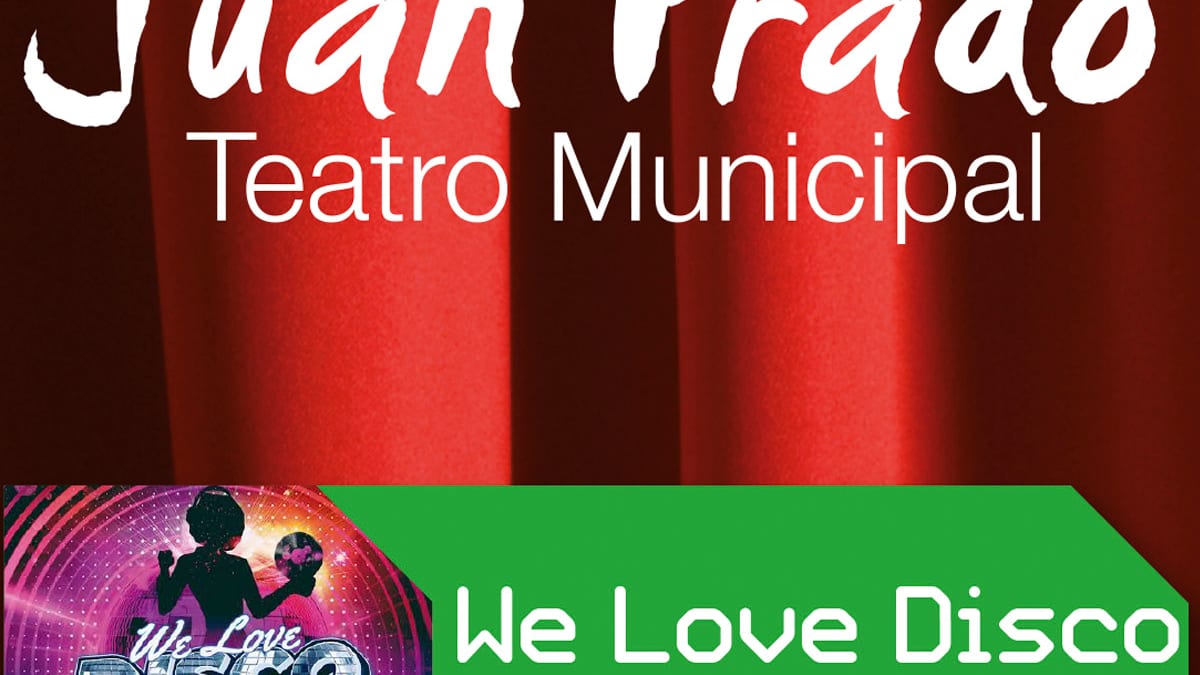 Cartel promocional de We Love Disco, musical de la compañía Extresound Producciones en el Teatro Municipal Juan Prado de Valdemoro el 16 de octubre de 2026