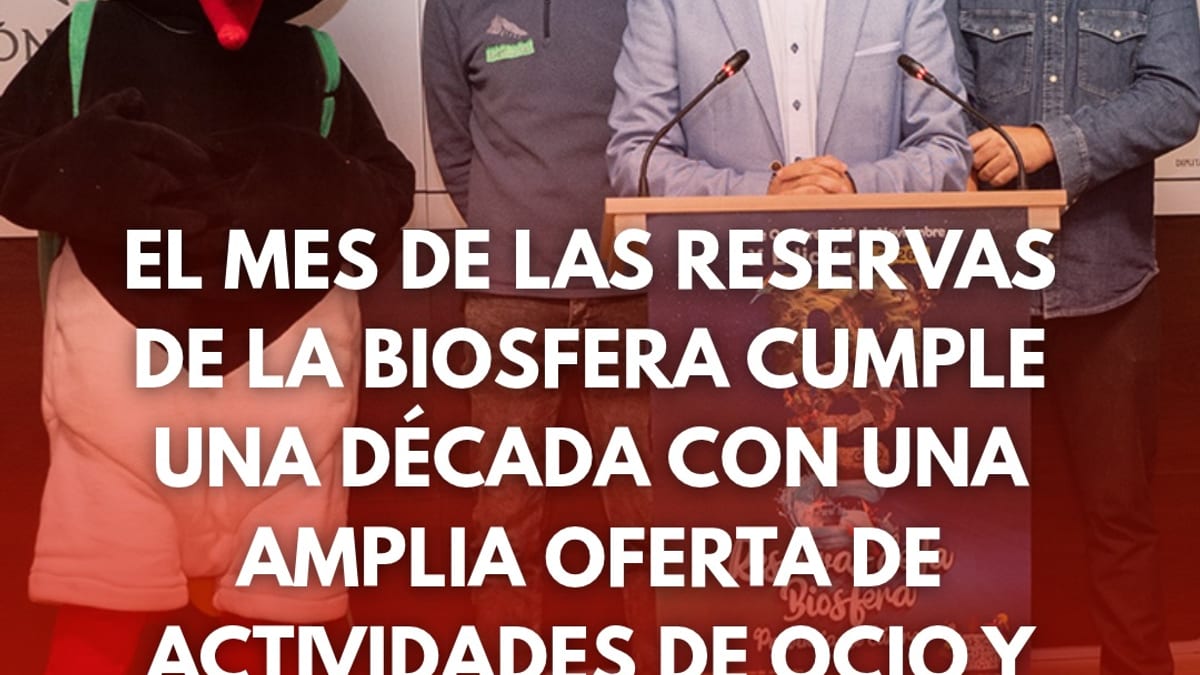 Cartel informativo de la X edición del Mes de las Reservas de la Biosfera de Monfragüe y Tajo Internacional con actividades de ocio y naturaleza