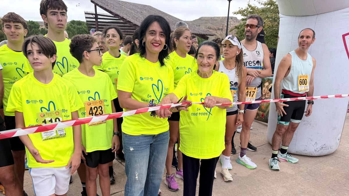 Participantes en la XI Carrera Solidaria de la Salud Mental en el Parque de la Ribera de Logroño