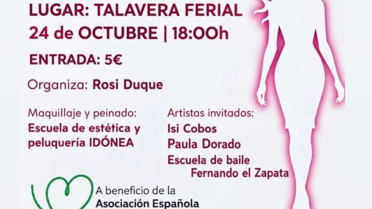 Cartel del XI Desfile contra el cáncer modelos de superación en Talavera Ferial