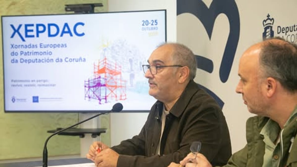 Cartel das Xornadas Europeas do Patrimonio da Deputación da Coruña, 20-25 outubro