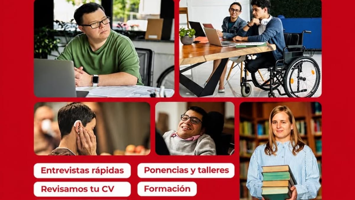 Cartel de la XVII Feria de Empleo para Personas con Discapacidad de la Comunidad de Madrid, 27-28 de octubre en La Nave