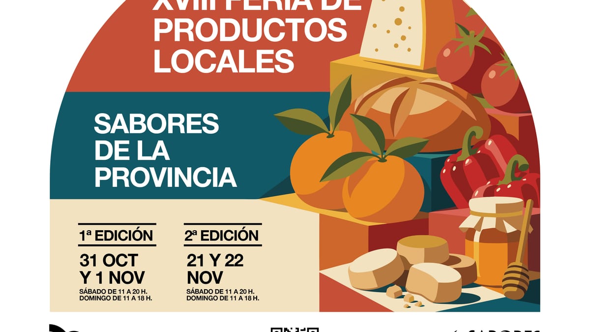 Cartel informativo de la XVIII Feria de Productos Locales Sabores de la Provincia, evento organizado por la Diputación de Sevilla