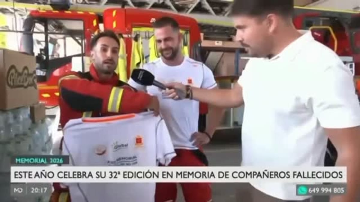 Preparativos del XXXII Memorial de Bomberos en el Parque de Bomberos de Arganda del Rey. El evento incluye recorrido, exhibiciones de rescate y competiciones profesionales.