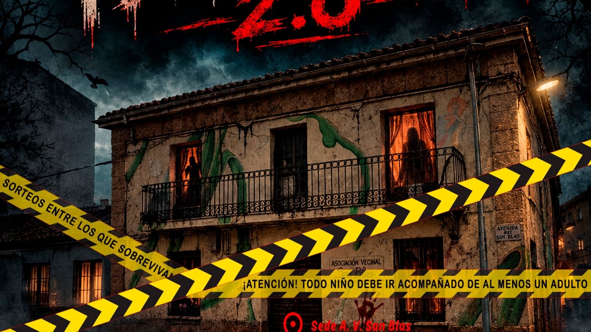 Cartel de la Yincana Terrorífica 2.0 de Halloween en Cáceres el 31 de octubre a las 18:00 horas, organizado por Ludikceres y la Asociación Vecinal San Blas
