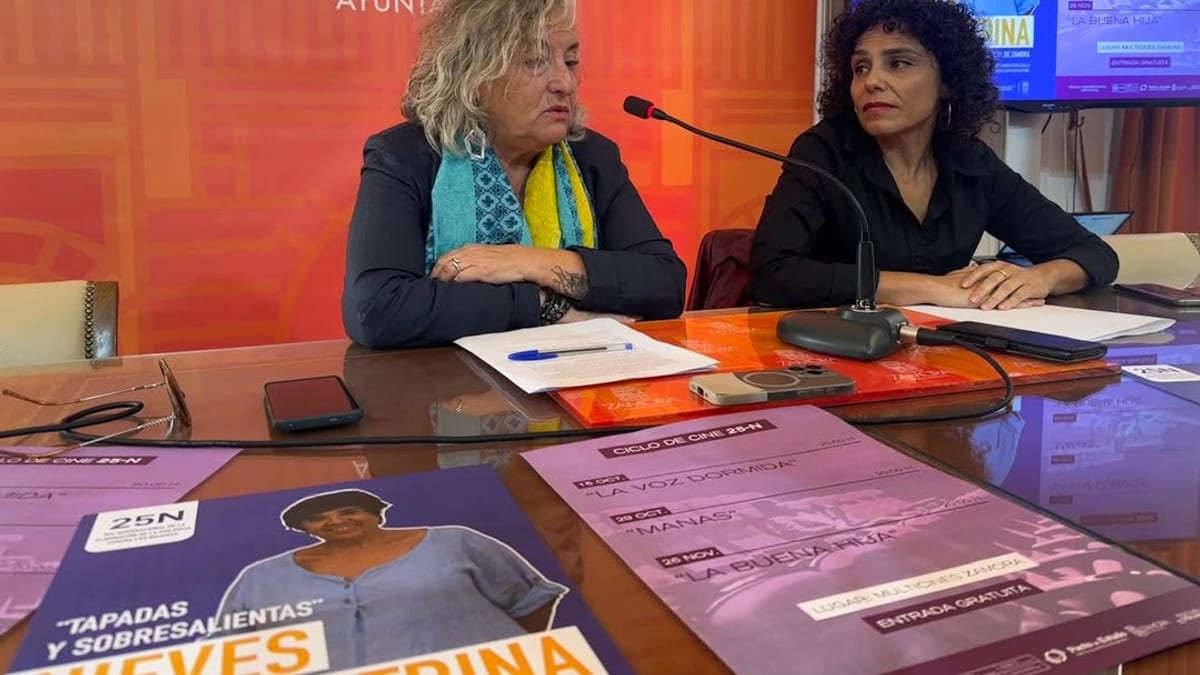 Cartel de la programación del 25N del Ayuntamiento de Zamora con títulos de películas del ciclo de cine